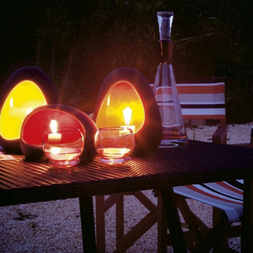 Table Chairs Candle Lit Ceramic Glass Lanterns Tealights L Etc 07/2007 Pub Orig