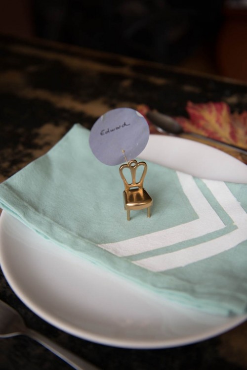 Gold Chair Place Card Holders