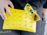 spiked neon clutch