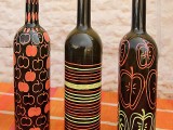 painted wine bottle vases