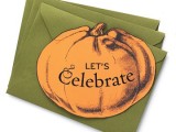 green envelopes with orange pumpkins are nice and bold and feel like Halloween