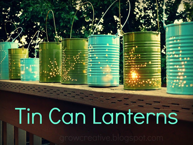 tin cans lanterns
