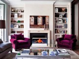 built-in bookcases on both sides of the fireplace look nice and are great for storing books and other stuff