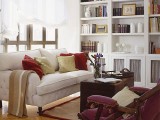 elegant built-in bookshelving plus a soft sofa to sit on  – and your reading nook is ready