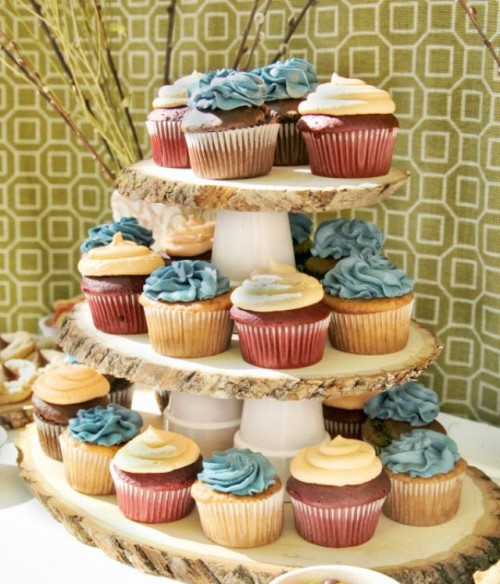 woodsy cupcake stand