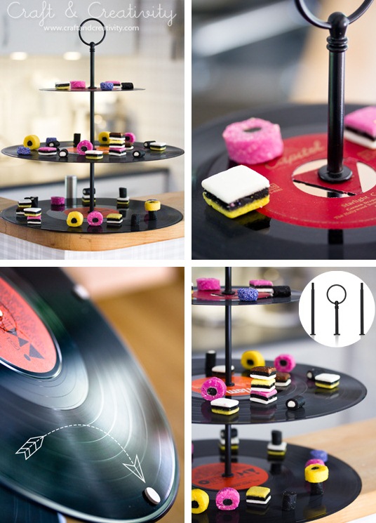 Hot Vinyl Records Cupcake Stand