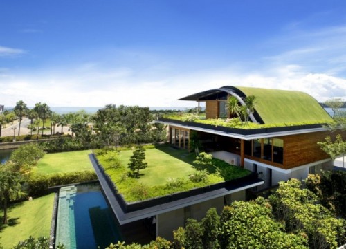 Dream House With Several Green Roofs