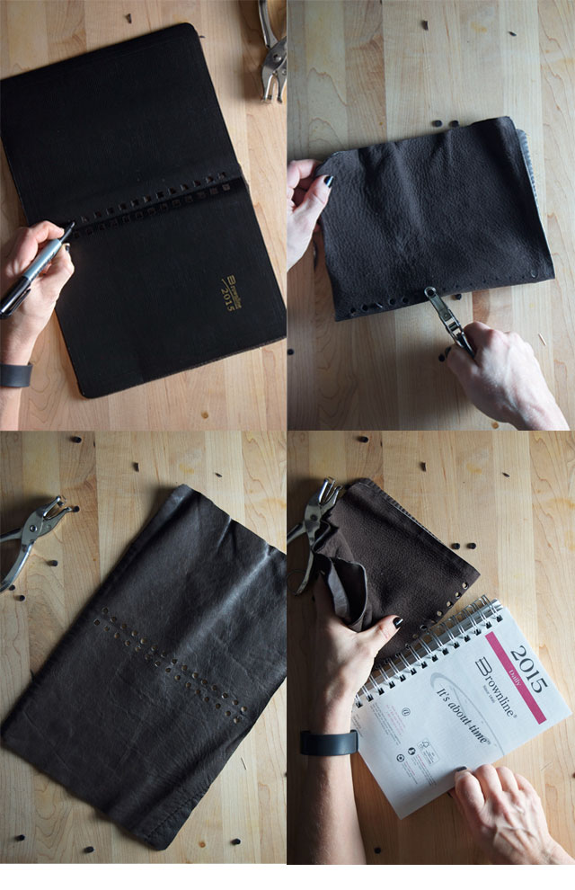 How to decorate a day planner with leather  3
