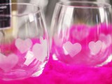 heart etched wine glasses