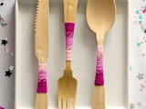 ombre wrapped wooden flatware