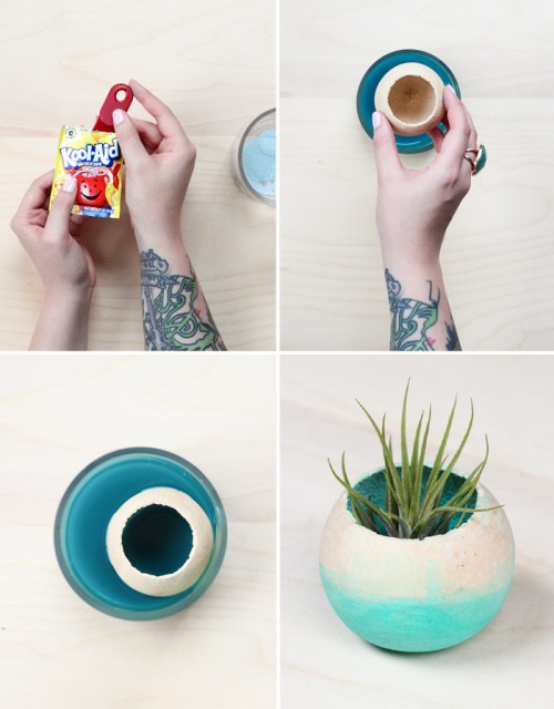 How To Dye An Air Plant Holder With Kool Aid