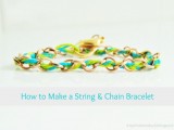 How To Make A Colorful Bracelet Of A Chain And String