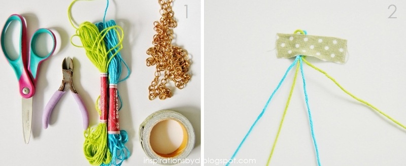 How To Make A Colorful Bracelet Of A Chain And String