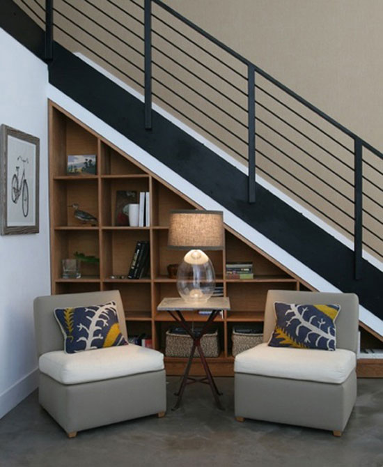 How To Organize Under Stairs Reading Nook