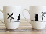 painted porcelain mugs