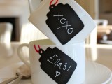 tag patterned mugs
