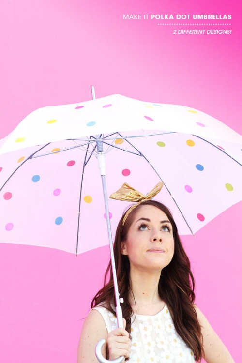 colorful polka dot umbrella