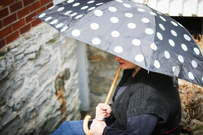 polka dot umbrella (via henryhappened)