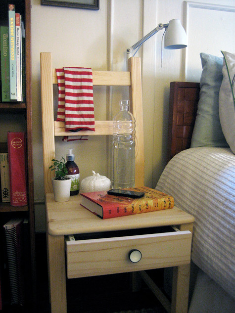 How To Turn An Ikea Chair Into A Bedside Table