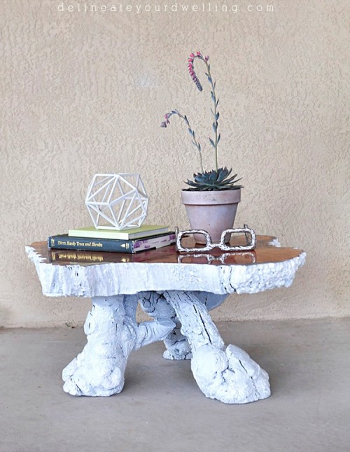 How To Update An Old Tree Stump Table