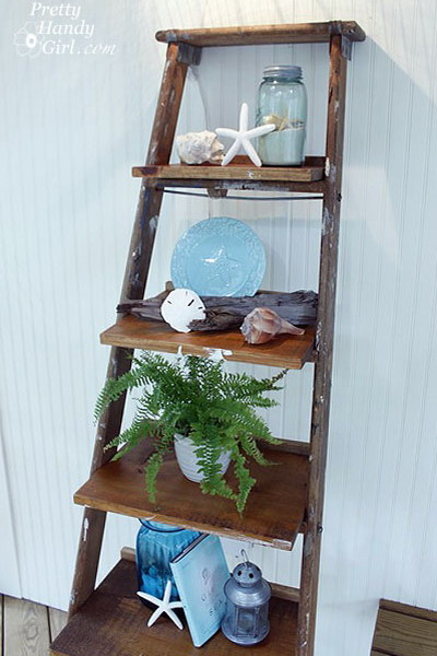 How To Use An Old Ladder As A Display