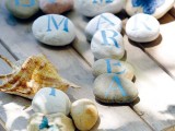 pebbles with letters can be used for various table and garden games or just for decor