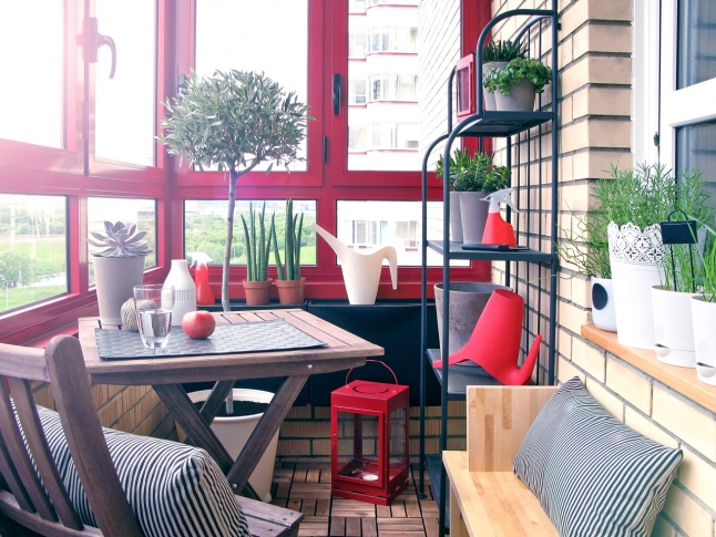 Ikea's furniture will work as a charm on any small balcony.