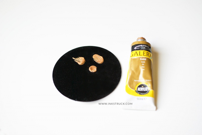 Picture Of ikea hack easy diy gold and black coasters  2