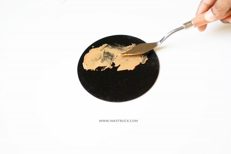 Picture Of ikea hack easy diy gold and black coasters  4