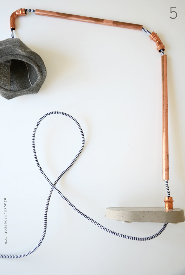 Industrial Diy Lamp Of Concrete And Copper