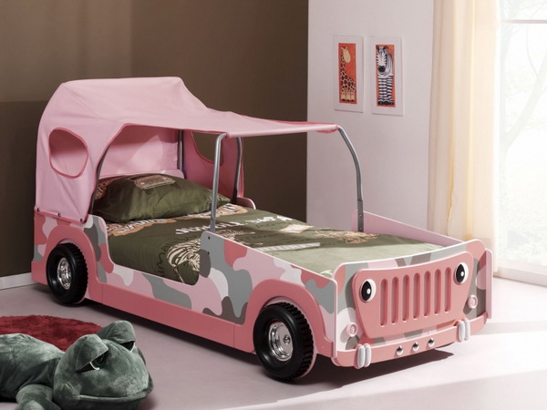 A version of car bed for a girl.