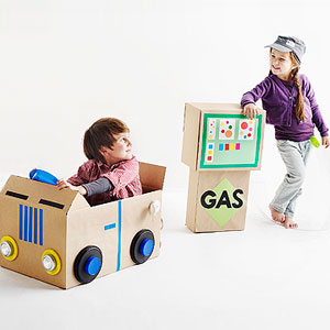 DIY Cardboard Box Car and Gas Pump