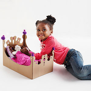 DIY Cardboard Box Doll Bed