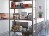 Kitchen With A Room Divider As Extra Storage
