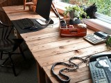 Large Diy Desk Made Of Wood Pallets