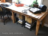 Large Diy Desk Made Of Wood Pallets