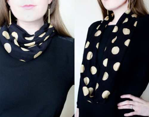 polka dot infinity scarf (via sugarandcloth)