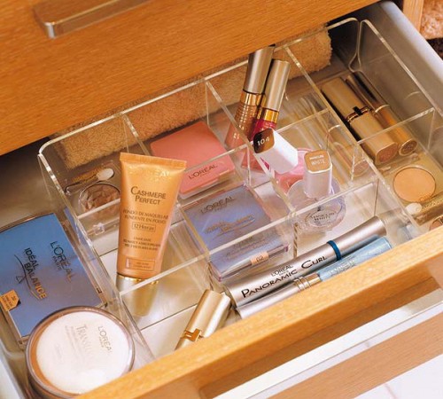 Makeup Storage In Drawer Compartments
