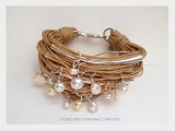 cord, tubes and pearl bracelet