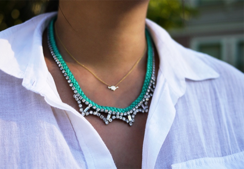 braided rhinestone necklace