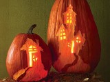 Multi Layer Carved Halloween Pumpkins