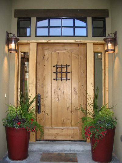 Natural Wood Front Door Design
