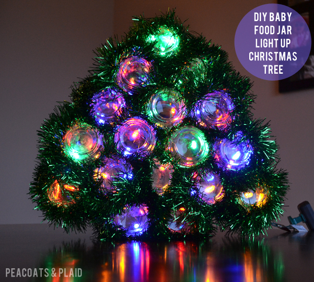 illuminated jars Christmas tree (via soyouthinkyourecrafty)