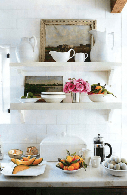Open Shelves On A Kitchen