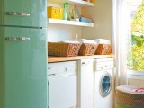 wicker cubbies used for storage in your laundry are perfect for using them for all kinds of stuff including chemicals