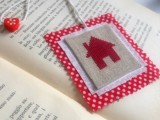 cross-stitched bookmark