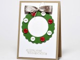 buttons wreath Christmas card