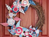 Original Diy Paper And Vine Wreath For 4th Of July