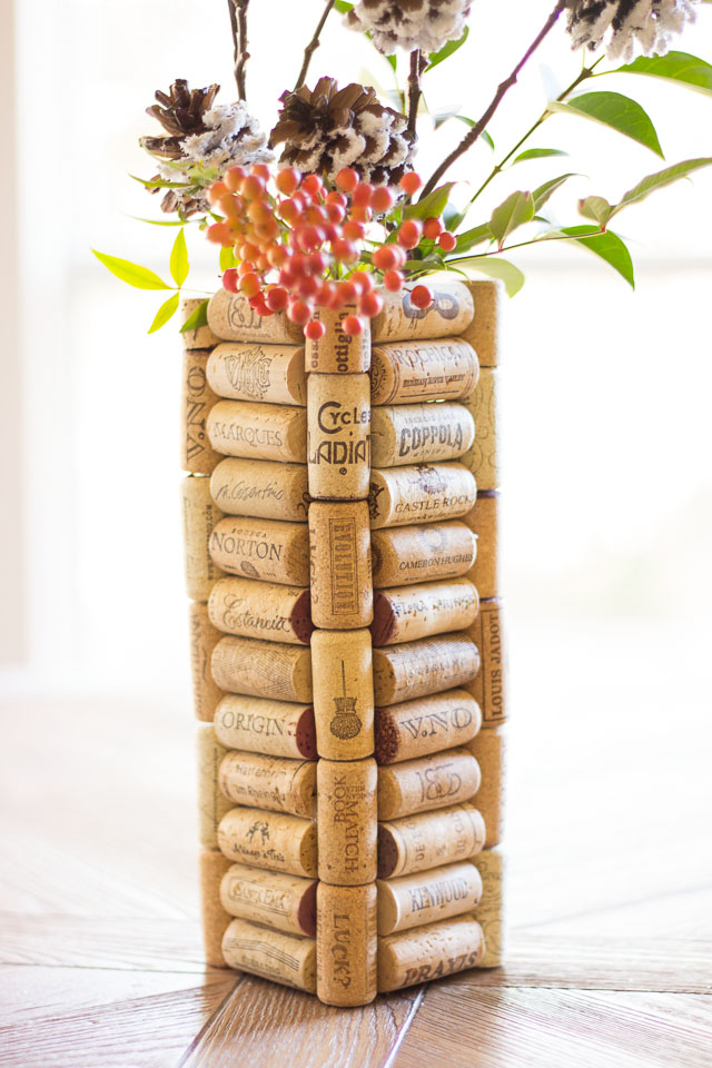 wine cork vase