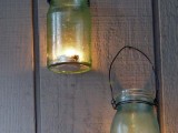 Original Garden Candle Holders Of Vintage Jars